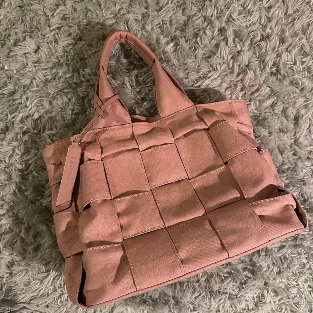 Lucky Brand Woven Pink Tote Bag